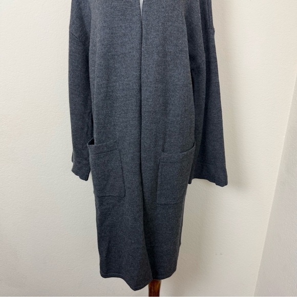J.McLaughlin Marjorie Charcoal Gray Boiled‎ Wool Cardigan - Picture 6 of 15